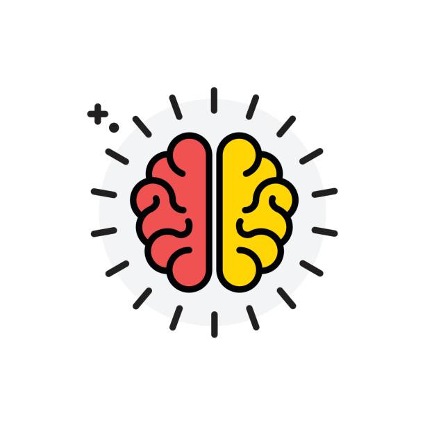 stockillustraties, clipart, cartoons en iconen met hersenen concept geïsoleerde lijn vectorillustratie bewerkbare pictogram - brain icon