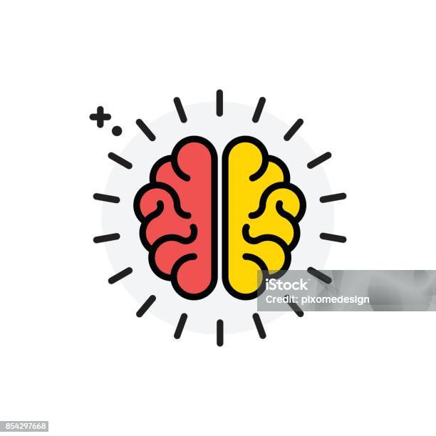 Brain Concept Isolated Line Vector Illustration Editable Icon Stock Illustration - Download Image Now