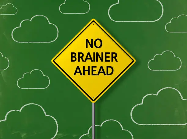 Photo of NO BRAINER AHEAD - Business Chalkboard Background