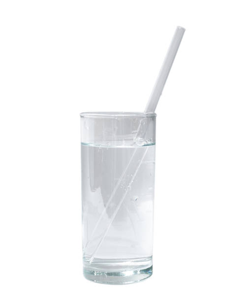istock isolated glass of water with glass drinking straw. object, beverage. 854305686