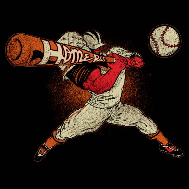 Baseball player Angry baseball player on a dark background baseball homerun stock illustrations