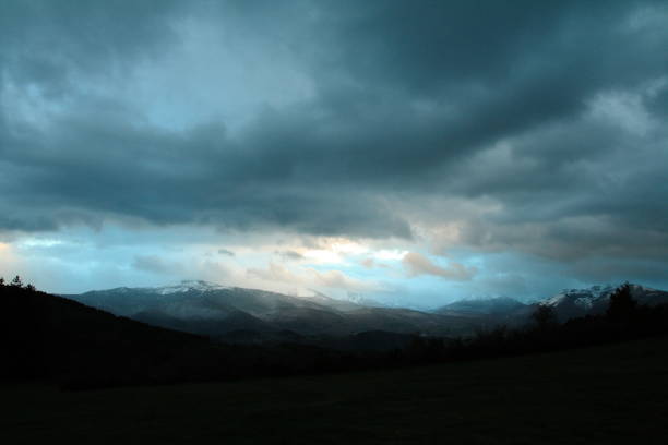 istock Dramatic landscape wtith cloudy sky in the French Pyrenees 854309452