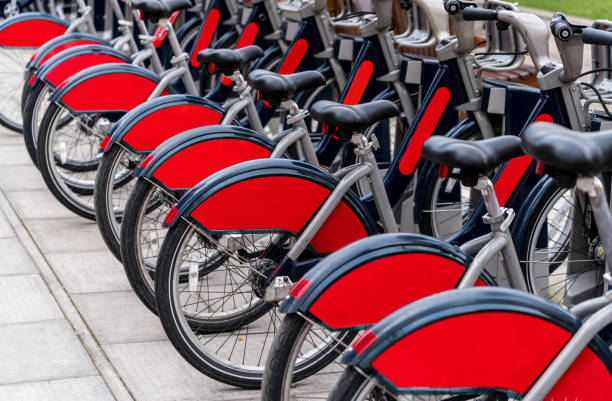 istock Row of bikes, London 854311898