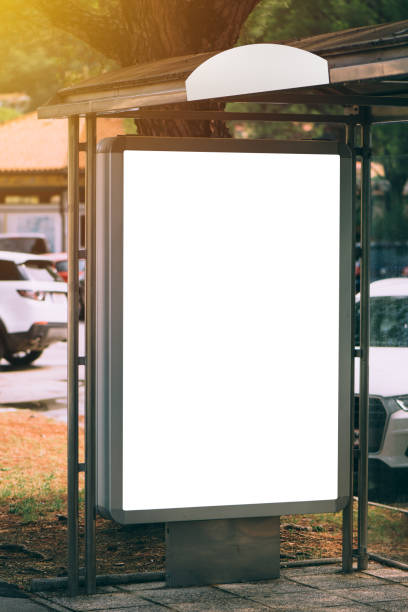 istock Bus station marketing ad poster mock up copy space 854312962