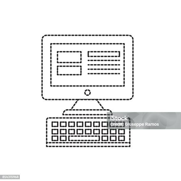 Doted Computer Picture Dotted Shape Computer Technology With Electronic Information Stock ...