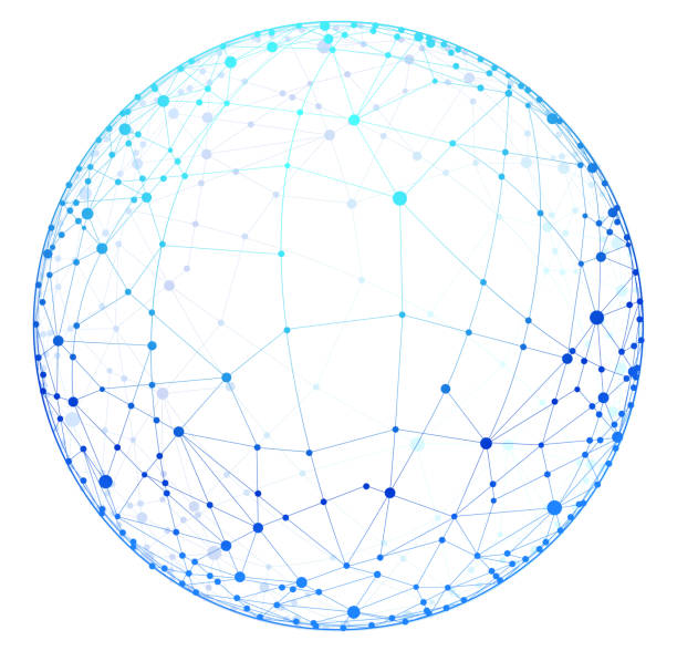 네트워크 ball - vector globe planet sphere stock illustrations