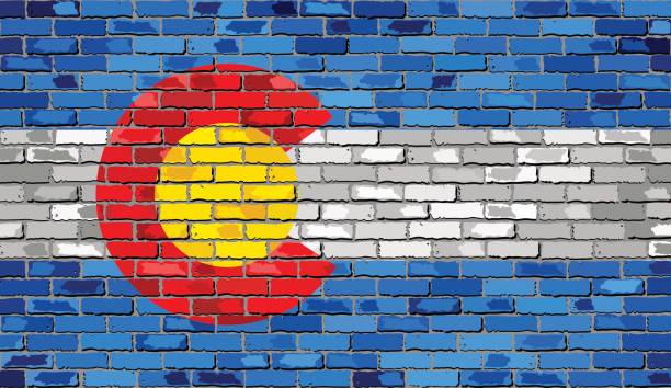 Flag of Colorado on a brick wall Flag of Colorado on a brick wall - Illustration,
colorado flag art pictures stock illustrations
