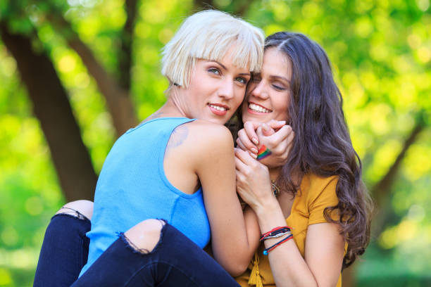 istock Couple having fun in park 854326490