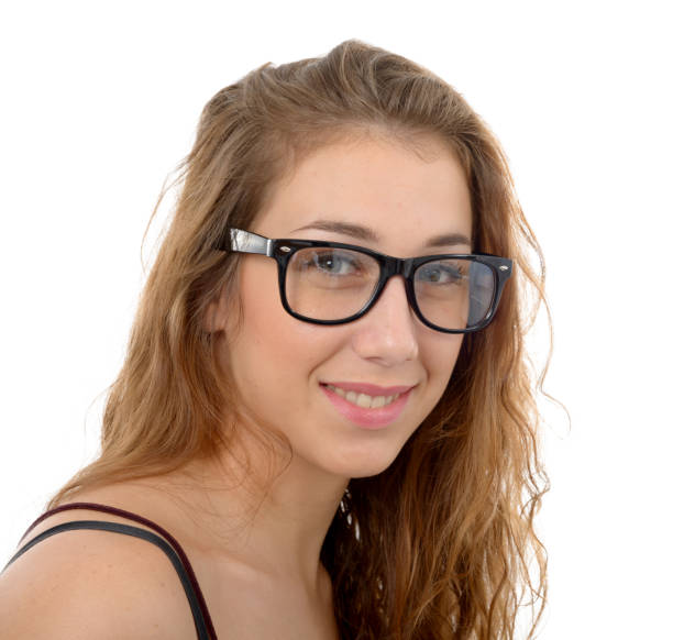 istock smiling young woman with black glasses 854330050