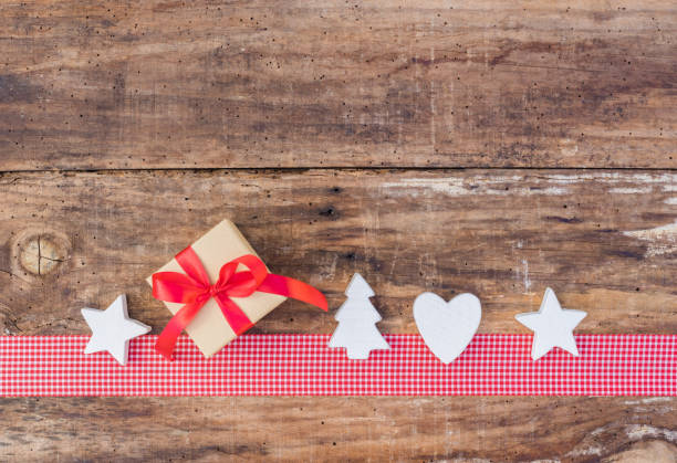 istock Small Christmas gift with ornaments 854335756