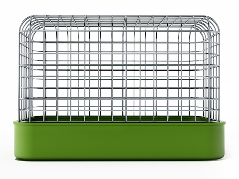 Pet cage isolated on white.