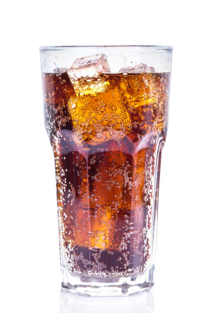 istock Cola in glass with ice isolated  on white background . 854340966