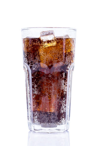 istock Cola in glass with ice isolated  on white background . 854340978