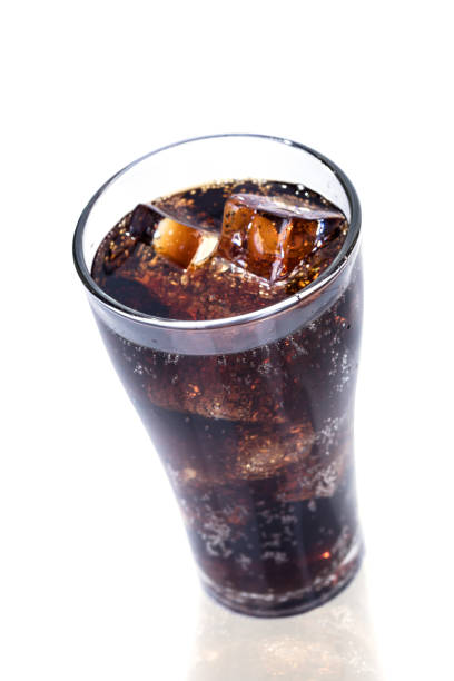 istock Cola in glass with ice isolated  on white background . 854341002