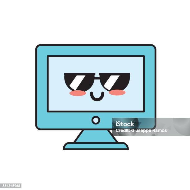 Kawaii Cute Funny Computer Technology Stock Illustration - Download ...
