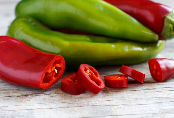 istock Red and green sweet peppers 854346148