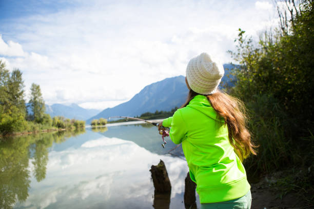 istock Young First Nation woman trying to catch fish 854346964