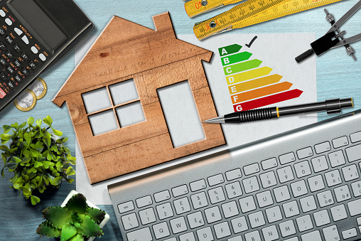 Calificación de eficiencia energética - casa de madera modelo photo