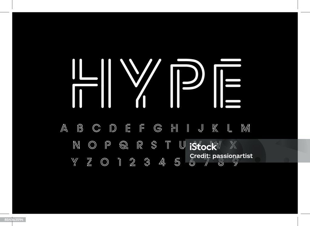 Abstract alphabet Vector of modern abstract font and alphabet Typescript stock vector