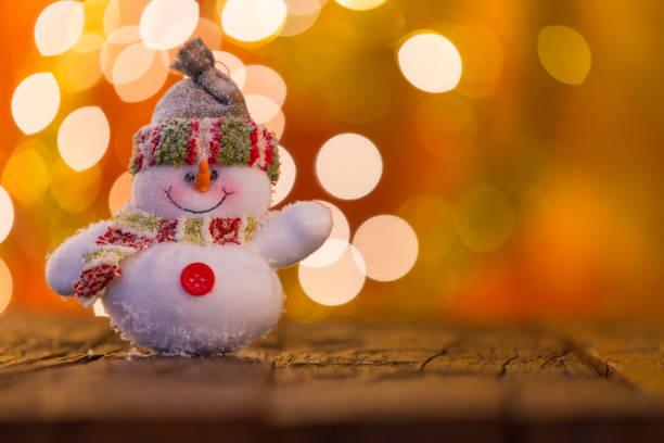 istock Christmas background with snowman 854368500
