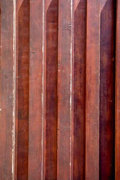 Photo of Old, marsala colored grunge wood panels used as background,