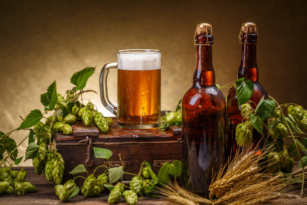 istock Glass and bottles of beer 854369508
