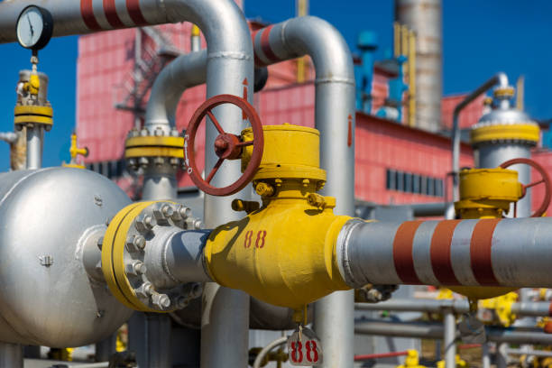 istock Part of Gas refining plant 854369858