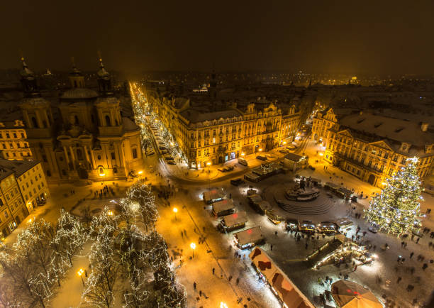 istock Old town square in Prague at Christmass time 854374734