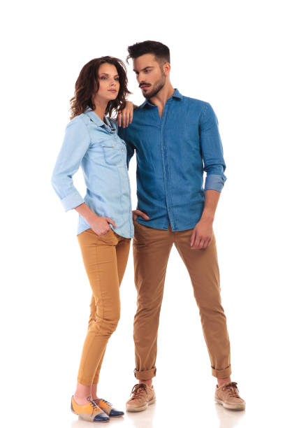 istock side view of casual young couple looking away 854377706
