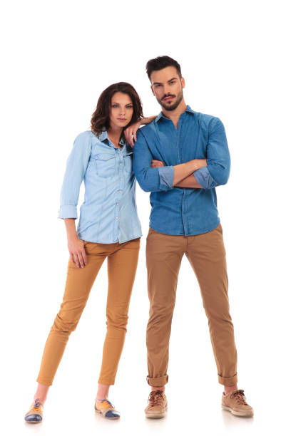 istock serious casual woman leaning on man's shoulder 854377858