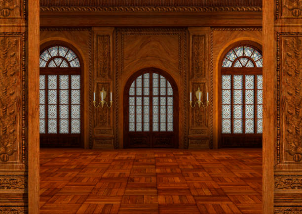3D rendering fairy tale ballroom 3D rendering of a fairy tale ballroom ballroom stock pictures, royalty-free photos & images
