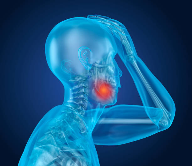 istock Teeth pain Attack, man suffering from teeth pain. 3D illustration 854378736