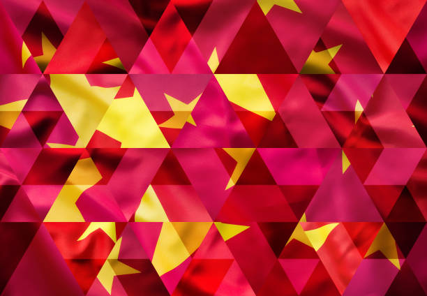 istock Abstract triangle mosaic background: Chinese Flag 854381452