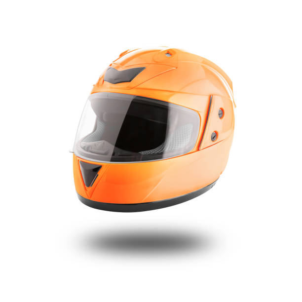 motorcycle helmet over isolate on white - racing helmet imagens e fotografias de stock
