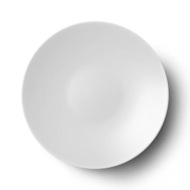 istock Simple circular porcelain plate isolated on whit 854397034