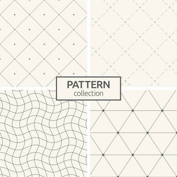ilustrações de stock, clip art, desenhos animados e ícones de set of four seamless patterns. - repetition striped pattern in a row