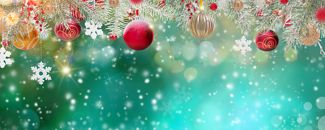 Christmas decoration on abstract background, close-up.