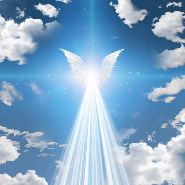 angel gevleugelde - engel stockfoto's en -beelden