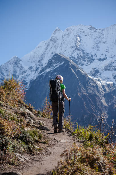 istock Trekker on Manaslu circuit trek in Nepal 854410130