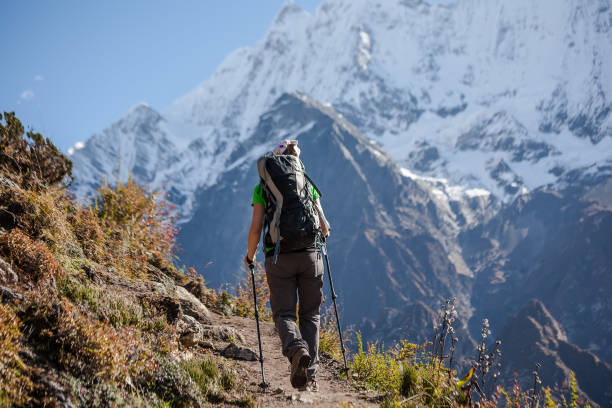 istock Trekker on Manaslu circuit trek in Nepal 854410146