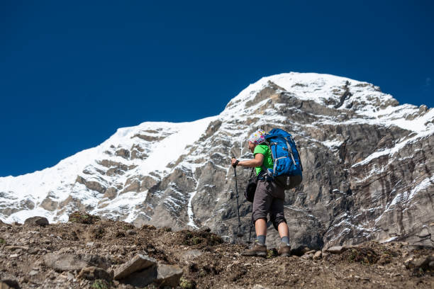 istock Trekker on Manaslu circuit trek in Nepal 854410250