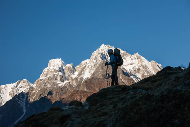 istock Trekker on Manaslu circuit trek in Nepal 854410554