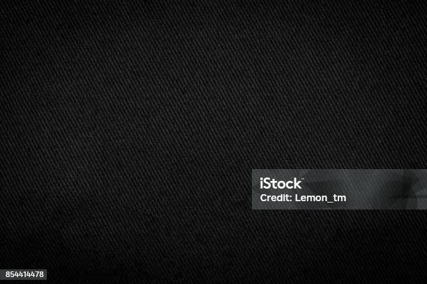 Black Fabric Texture Background Detail Of Dark Textile Stock Photo - Download Image Now