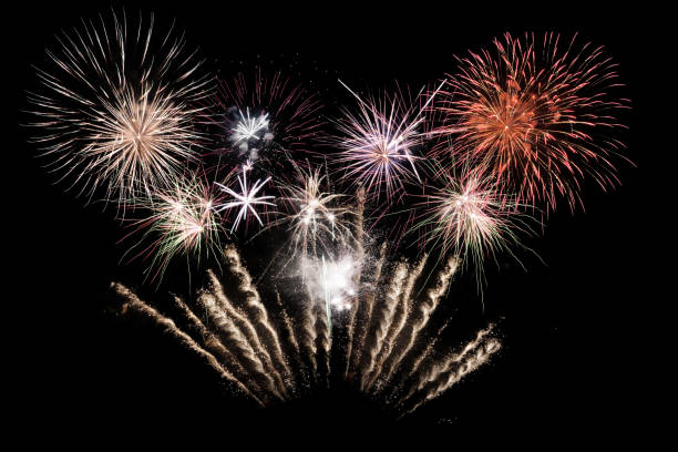 Digital composite of fireworks stock photo