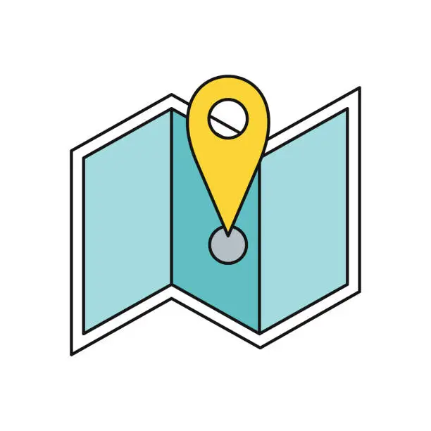 Vector illustration of Delivery Map Location Pin Design Flat