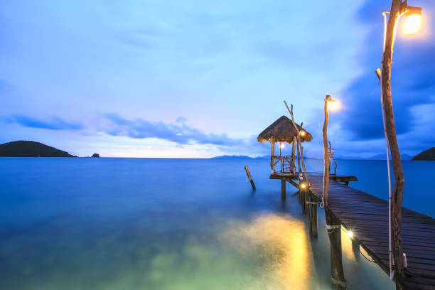 istock wooden bridge at twilight 854419698