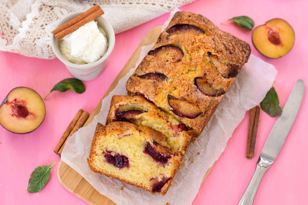 istock Soft moist sweet plum cake with cinnamon 854422614
