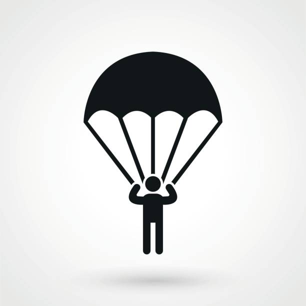 ikona spadochroniarza. - parachute stock illustrations