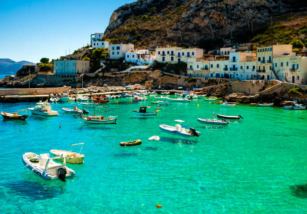 A veiw of Levanzo Island, Sicily, Italy A veiw of Levanzo Island, Sicily, Italy egadi islands photos stock pictures, royalty-free photos & images