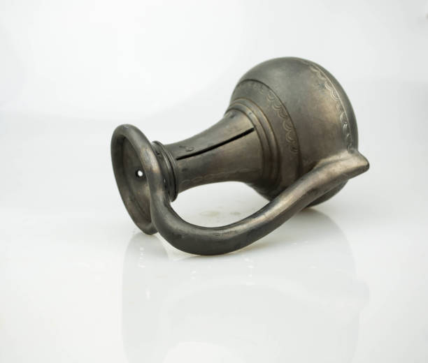 istock Vintage clay jug isolated on white background. 854435056